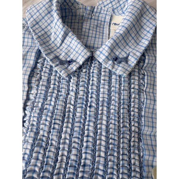 VTG Mothercare Blue & White Checked 2-Piece Baby Outfit Size 24 Mos Scottie Dogs - Picture 3 of 14